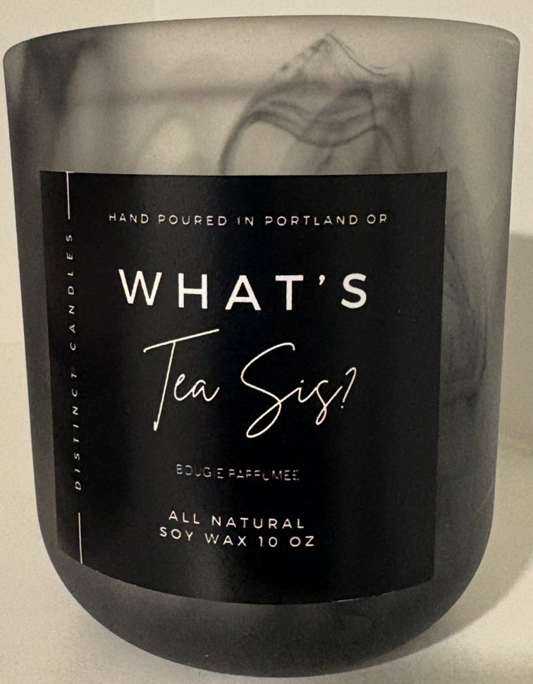 What’s Tea Sis in Black Marble Jar Fragrance notes of White Tea
